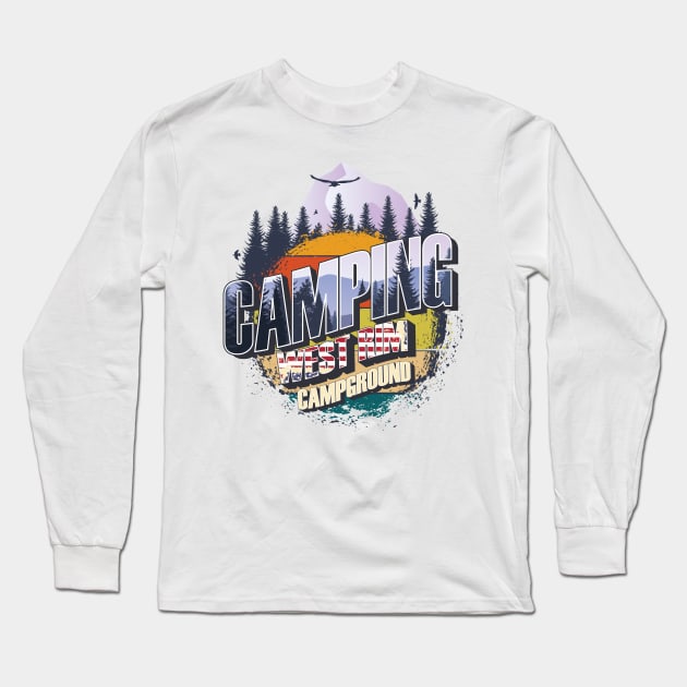 Camping West Rim Campground Vintage USA Best gift for campers Adventure gear Long Sleeve T-Shirt by HomeCoquette